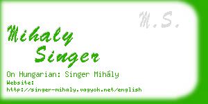 mihaly singer business card