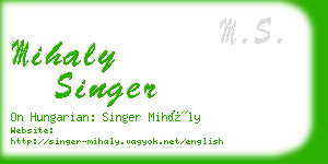 mihaly singer business card